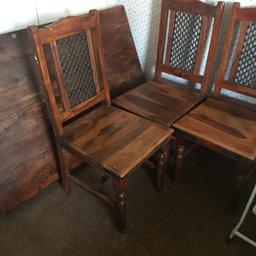 Needs sanding down but solid wood table and four chairs