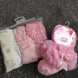 Frilly nappy pants and frilly socks 
Both 3-6 months 
Brand new