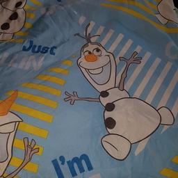 2 x olaf single duvet covers and pillow case £2.50 each