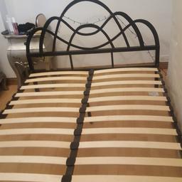 Black wrought iron effect bedstead vgc. Buyer collects from Welwyn Garden City.