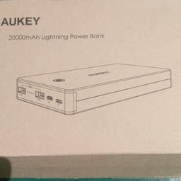 Aukey power bank with dual USB inputs, a solid, neat design and a whopping 20000mAh
Brand new never used.