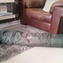 brolly style bivvy with ground sheet and pegs. zip on walls /door to enclose it like a tent you are welcome to put it up to see before you buy.