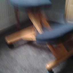 Posture saving and good for your back perching stool for home or office makes sitting at the desk easier
Teak solid wood and black upholstery
Good condition