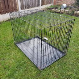Large fold up dog cage not bad condition
2 door openings and folds flat for ease of transport
removable tray at bottom to clean if req.