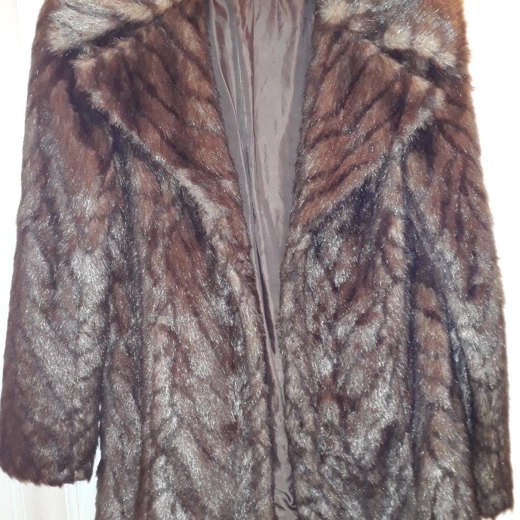 two tone brown fur coat excellent condition from next size 14 make a great present collection only