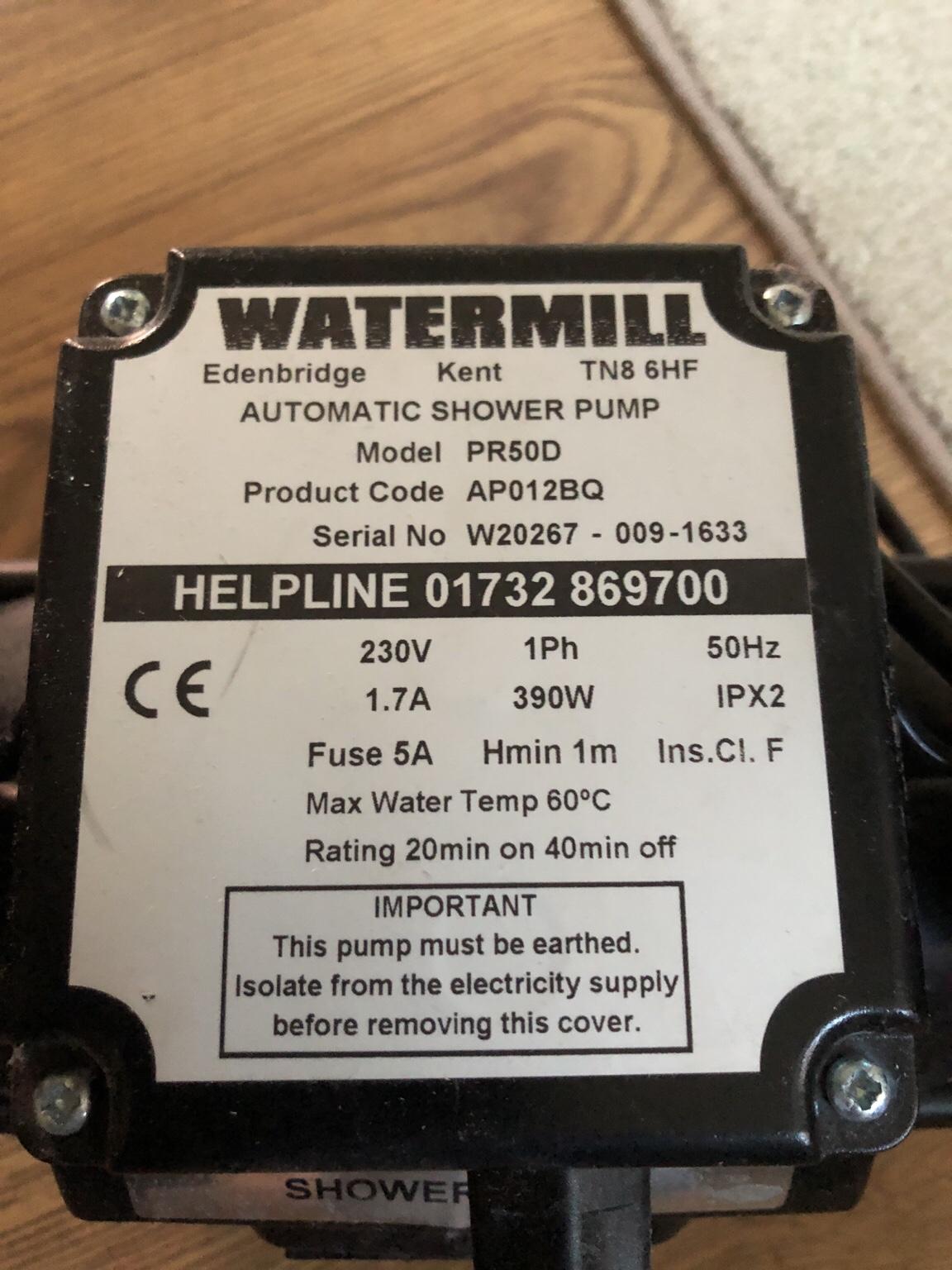 Watermill PR50D shower pump in RM15 Aveley for £40.00 for sale Shpock
