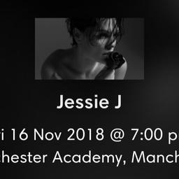 Hi, I have 2 standing tickets available for the 'sold out' Jessie J tour at the Manchester O2 academy on Friday 16th November 2018. Sadly unable to go now. Tickets cost me £32.50 each plus booking fees...open to sensible offers. Thanks