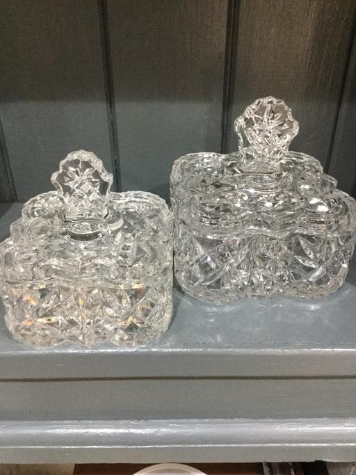 Buy & Sell Suffolk East Suffolk - Photos for 2 Vintage Glass Lidded Pots