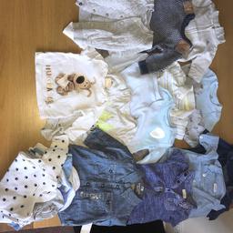 Mixture of new born and first size boys clothes bundle.
All next / Tesco / George / mothercare etc

Have been I storage since my little one grew out of them so will need a wash and iron.

Can deliver for extra