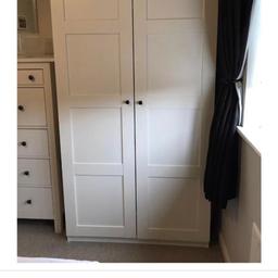 White double ikea wardrobe with two hanging bars. Already dismantled excellent condition selling due to no space