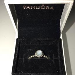 March Birth Stone pandora ring, never worn.