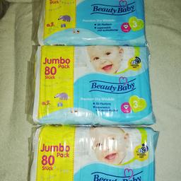 Beauty Baby Windeln
GRÖSSE 3 MIDI 5-9kg
JumboPack 80 Stk..
ORIGINALverpackt, leider schon zu klein

PRO Packung 7 EUR
Alle 3 Packungen 20EUR