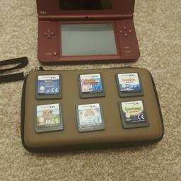 Nintendo DSI XL (Maroon) with 6 other fun games. Also comes with a brown case and a charger. It's very looked after also has a screen protector on it. So condition is really good. LIMITED TIME OFFER (ENDS IN 6 DAYS) BUT THE NINTENDO WITH A LYCANROC GX OR A RAINBOW RARE ESPEON. QUICK BUY WITHIN THE 6 DAYS!