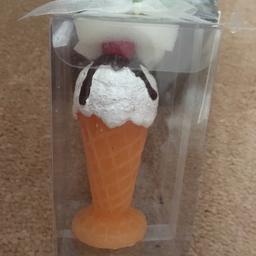 Cute Ice Cream Candle can be for display or cake topper. None edible !
For all ice cream fans
Lovely item. 🍦
Thanks