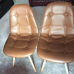 Hardly used dining chairs. Selling due to increase in family size.

6months old. No damage at all, only food mark which have been wiped off.

Leather material, which also makes it easy to clean. Ideally for best for family with children.