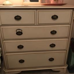 Beautiful solid wood side table and chest of drawers , the surfaces have wear and tear