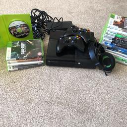 Comes with 19 games, 2 controllers, turtle beach headset and all leads..all been tested and working, system restored..sorry no box... collection only bargoed..will accept tidy offers