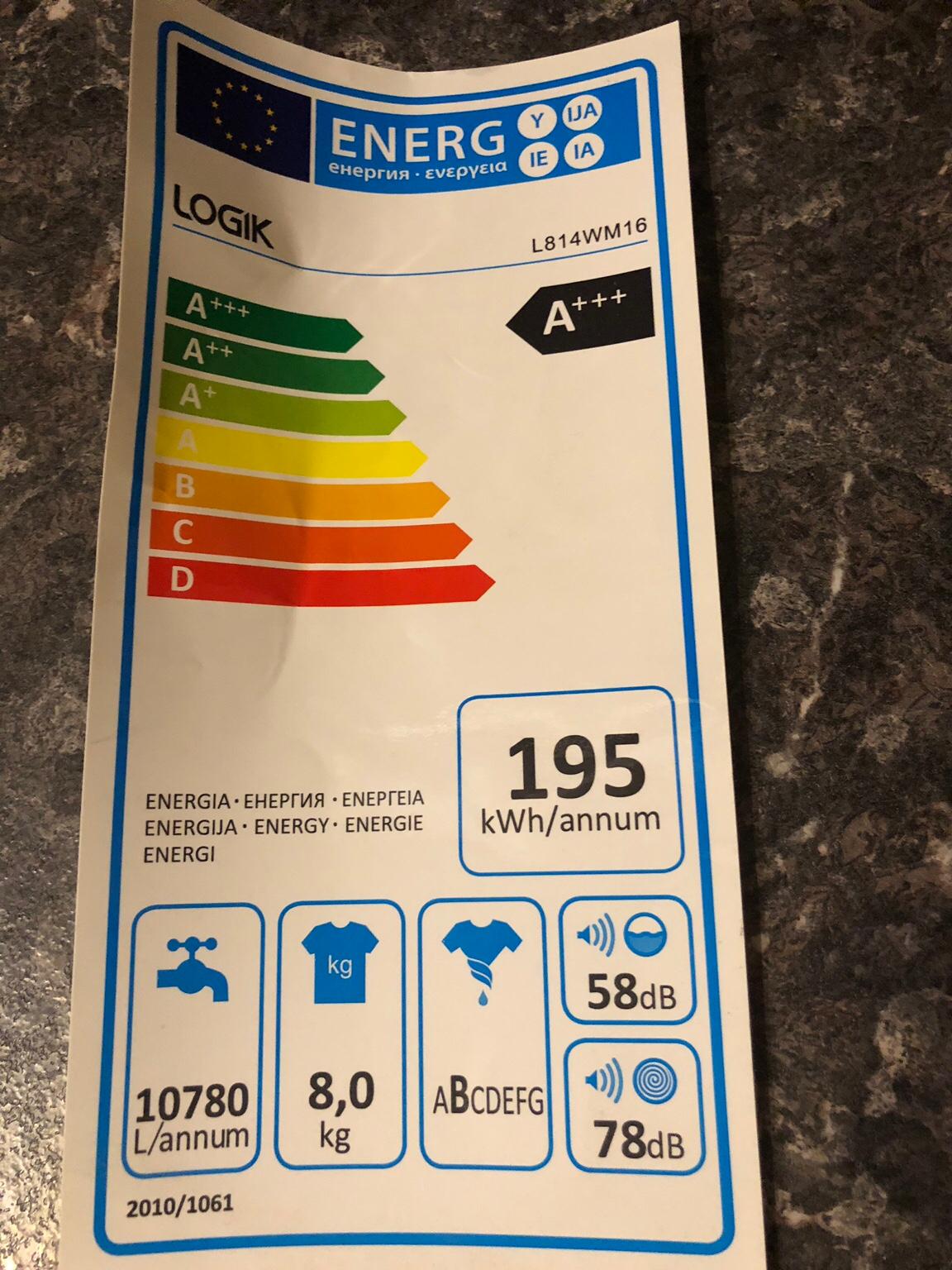 Logik 8kg washing machine in LE67 Leicestershire für 60,00 £ zum