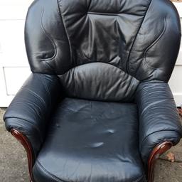 black leather chair in good condition and a mahogany cabinet all for free out side my house if anyone would like it just come and collect as need room or will be collected by biffa