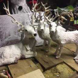 I am selling my beautiful white reindeer it’s a set of 3 I paid over 250 pounds for these the mother reindeer still has price on her as you can see in picture but have no where to put them