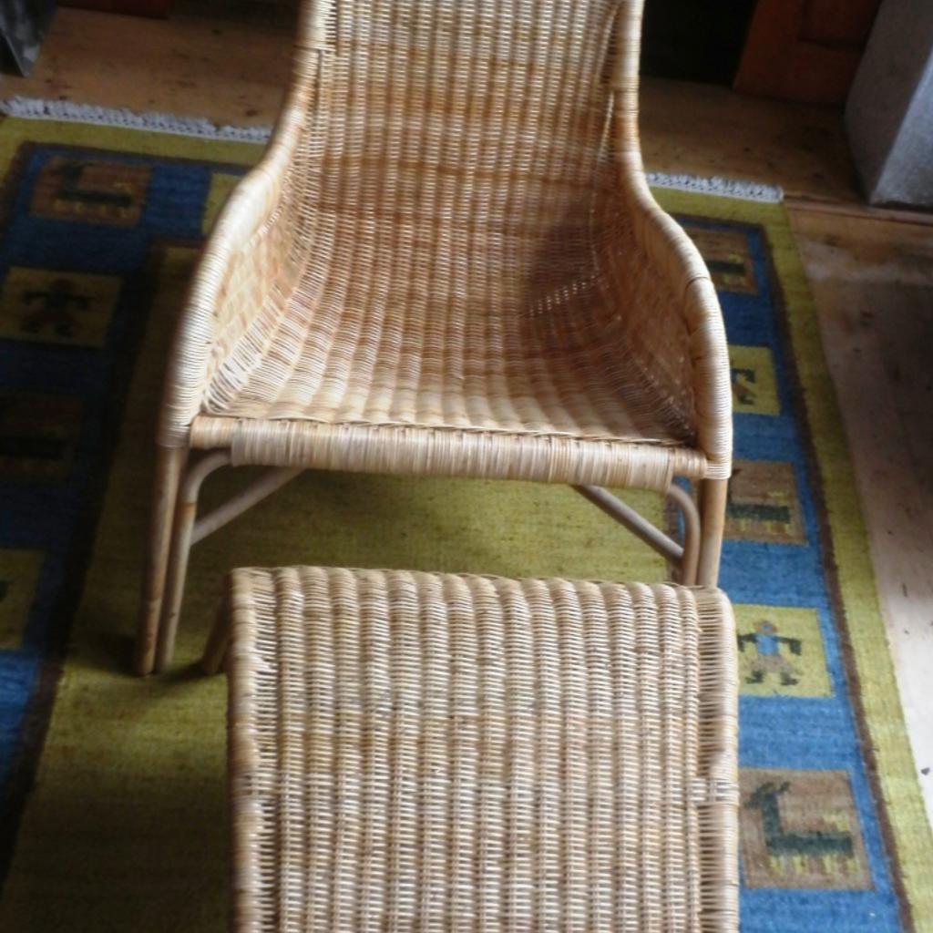 Korbsessel, Ratansessel /Ratan/Rattan+Fußteil in 64646 Heppenheim für