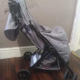 I have a grey stroller and changing bag for sale. very good condition just needs a wipe over. used once a week for 2 months. so still good condition. no rain cover, but can pick one up cheap universal. it comes with a cup holder and a changeable inside. can either be pink or black and white checkers. 

collection or delivery for fuel. needs going asap
