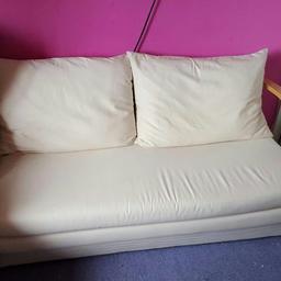 Double cream sofa bed 12 months old in good condition comes with pillows aswell 
Collection only 