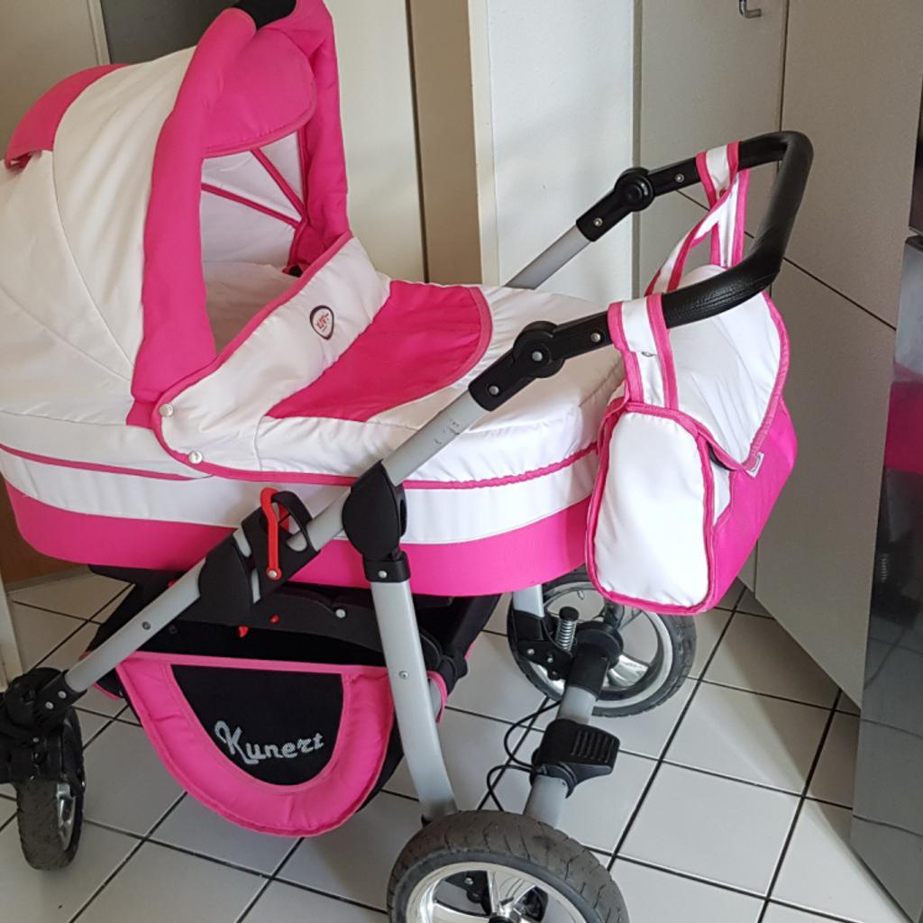 Kinderwagen ( kombie 3 in 1 ) in rosa / weiß in 14641 Nauen für € 150