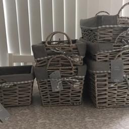A collection of new Dunem Woven baskets including:

1x small
2x medium
3x large