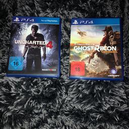 Verkaufe 2 PS4 Spiele in einem guten Zustand!
- Uncharted 4 A Thiefs End 
- Tom Clancy‘s Ghost Recon Wildlands