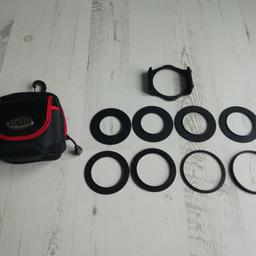 All in good condition. Some of the filters still in packaging. Holder rings from 49mm to 82mm. Postage is £2.95
