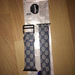 Apple watch Gucci inspired strap new condition. Small smudge near the top of the strap but barely visible. Will fit 38MM model