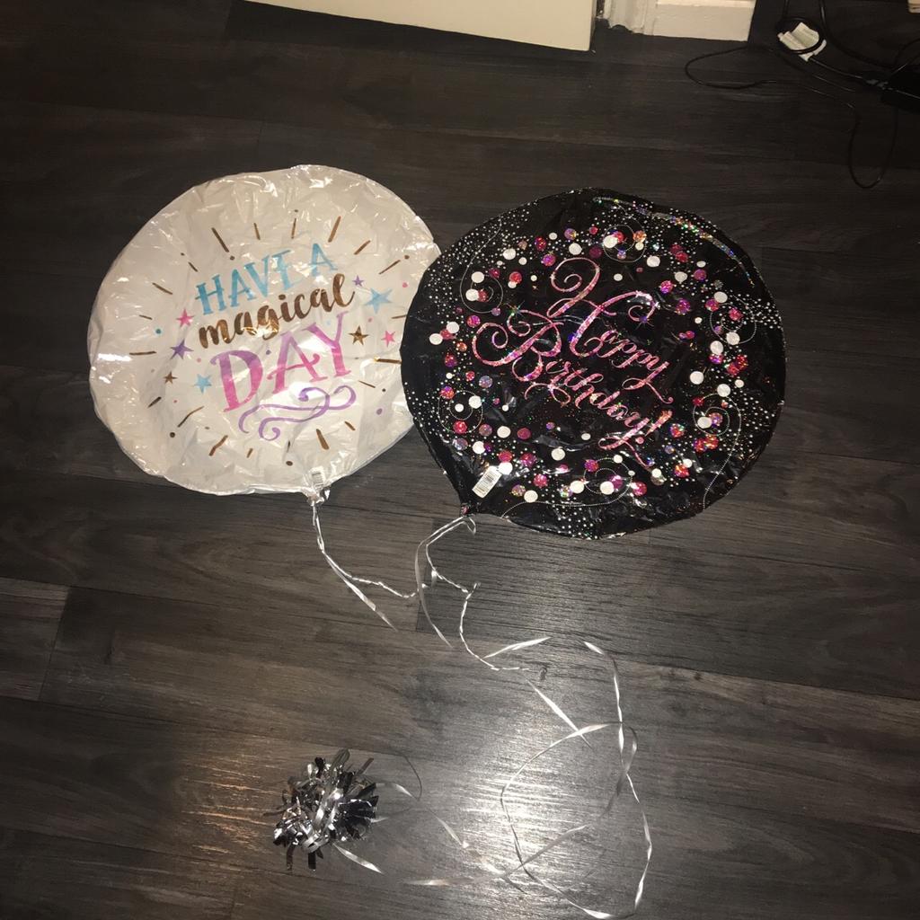 2x Helium Foil “Have A magical DAY” & “Happy Birthday” Balloons with weight. Perfect for BirthdayParty Decorations

Condition: USED. Only used once, still In perfect working order. No holes, tears or rips. Just needs helium.