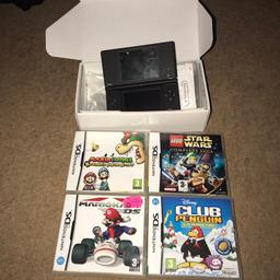 Selling as I don’t use it anymore, comes boxed with charger, instruction manuals, and 4 games, in good condition only one small scratch in paint (as pictured) brilliant Christmas present!
