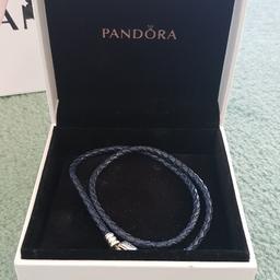 Navy blue leather Pandora Bracelet
Double woven
never used
still have box and bag