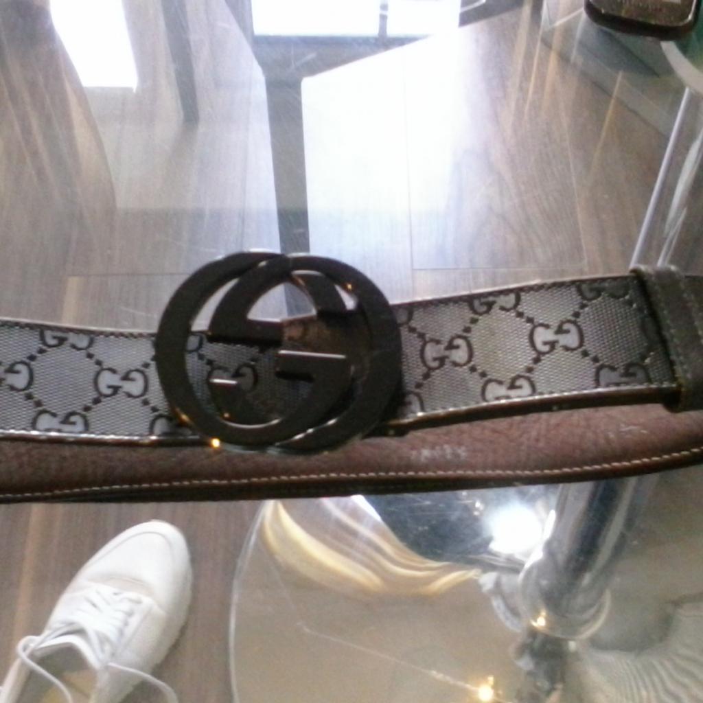 Gucci belt store black shiny imprime