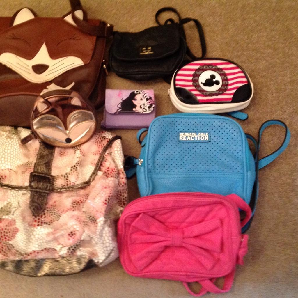 Selection of handbags / clutch bags / purses