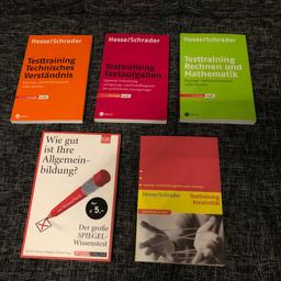 Verkaufe hier fünf verschiedene Bücher zum Thema Testtraining/Wissenstest.
Bücher sind Neu, da nie benutzt.

Die Themenbereiche sieht man auf dem Bild.