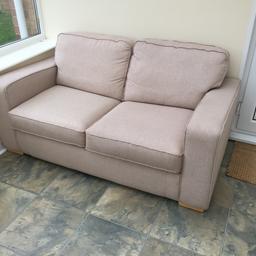 Two seater/double sofa bed, beige in colour, detachable back cushions (there is a zip behind the back cushions).
It's never been used it a bed but has been in my conservatory all the time, great solid piece of furniture. 
Collection only as it's too heavy/bulky to get couriered.

Full dimensions are: 165cm (w) x 90cm (d) x 60cm (h)

It's listed on eBay and Gumtree so I reserve the right to remove this listing if sold elsewhere.