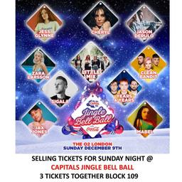 Tickets To Capitals Jingle Bell Ball 2018, Sunday November 9th.
3 Tickets In Block 109.
Selling As A Lot, Not Individually.
Asking £345.00 For All 3 Tickets ( Approx £115 Per Ticket)
TICKETS ARE READY TO BE COLLECTED OR POSTED.

OPEN TO SENSIBLE OFFERS, PLEASE NO TIME WASTERS