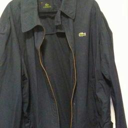 mens original lacoste jacket navy blue size xl two front pockets zip fastening from smoke free home