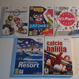 -Fila superiore (Mario Kart, Just Dance 3, Wii Party) 8€
-Fila inferiore ( Wii Sports Resort, Calcio Balilla) 5€
