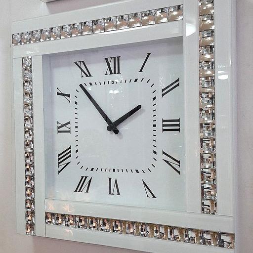 Buy & Sell North West London Willesden Green - North West London - Photos for ** WHITE CRYSTAL GLASS WALL CLOCK **