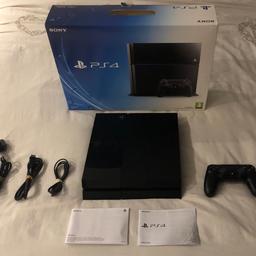 I have for sale a Sony PlayStation 4. It has a hard drive space of 500GB. It is in mint condition and everything is working perfectly. This comes with brand new leads and an official PlayStation 4 controller.
comes complete in a PS4 white box in good condition.

Postage, Delivery,
Collection is available.

Would make a great Xmas present.

STRICTLY NO TIME WASTERS
PRICE IS FAIR & FINAL.
SERIOUS BUYERS ARE WELCOME.
