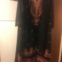 Black dress with thread embroidery and stone work. Unwanted gift never worn new