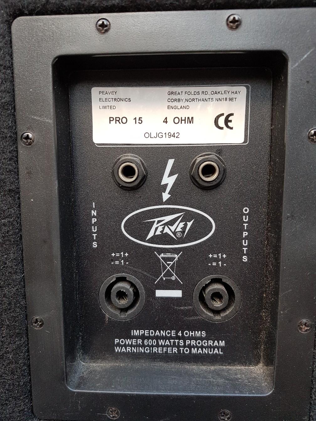 Pa Peavey Pro Sub And Pro 15 Speakers In Le3 Frith Für 50000 £ Zum Verkauf Shpock De 7062