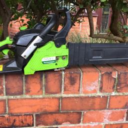 16” petrol chainsaw, in good but used condition, very little work, chain still cuts , maybe needs re sharpening, starts every time,,