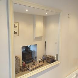 lovely large mirror - sprayed MDF so could be painted any colour or left ivory as it is.