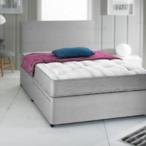 Buy & Sell Greater Manchester Manchester - Photos for GREY SUEDE POCKET MEMORY FOAM DIVAN BED