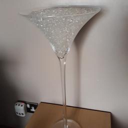 Glass martini glasses. I used as centre pieces at my party. All boxed pic shows with water beads in. look lovely lit upand with floating candles. 60 cm  high. 9 available £20 each maybe open to sensible offers....
Collection and possible delivery available depending on distance n cost ....